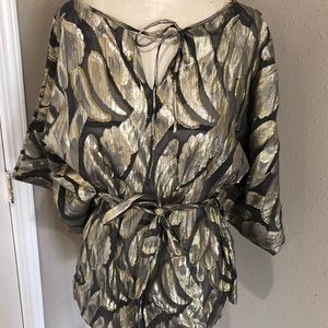 Silver gold tunic/ blouse